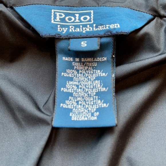 ⭐️unisex black Ralph Lauren quilted jacket size 5T Boy/Girl - Picture 5 of 8